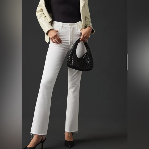 EUC MOTHER sz25 white ‘The Hustler Ankle Fray’ Jeans…27” inseam… - Picture 1 of 11